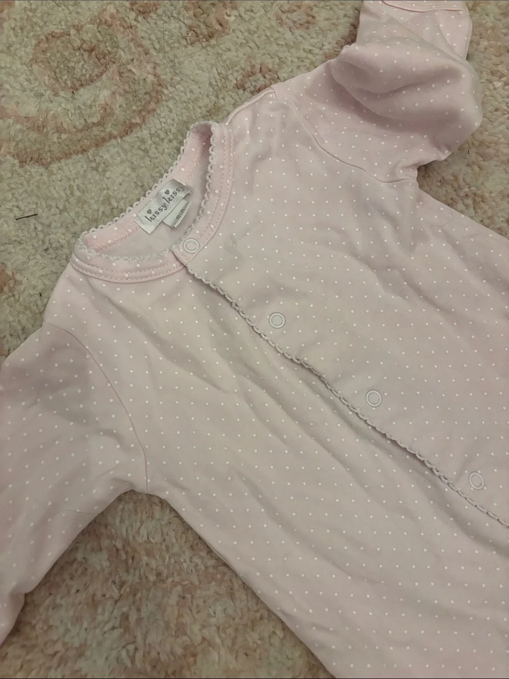 Kissy kissy Pink Dot Baby One-Piece Footed Sleeper